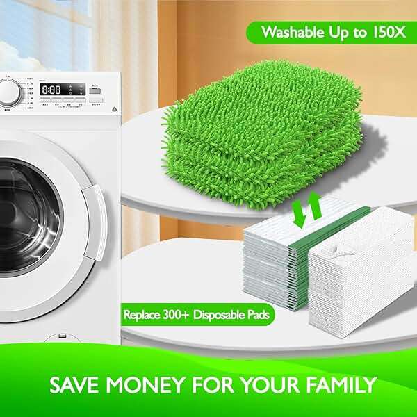 Yicotira Reusable Microfiber Mop Pads Compatible with Swiffer Sweeper- 4 Pack Dry Sweeping Cloths & Wet Mopping Cloths - Chenille Washable Wet Pads Refill for Mopping Floors (Mop is not Included) - Image 4