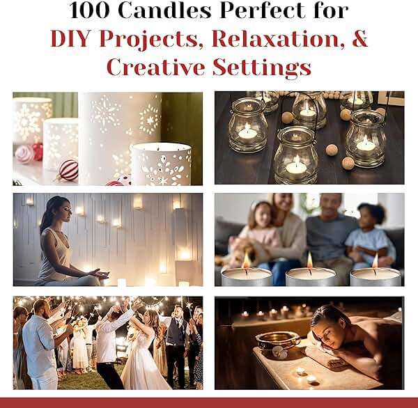 100 Pack Tealight Candles in Metal Cups - Clean, White Unscented with 4.5 Hour Long Burning Time - Votive Candles Bulk for Romantic Dinner, Weddings, Spa & Hotels by PARNOO - Image 4