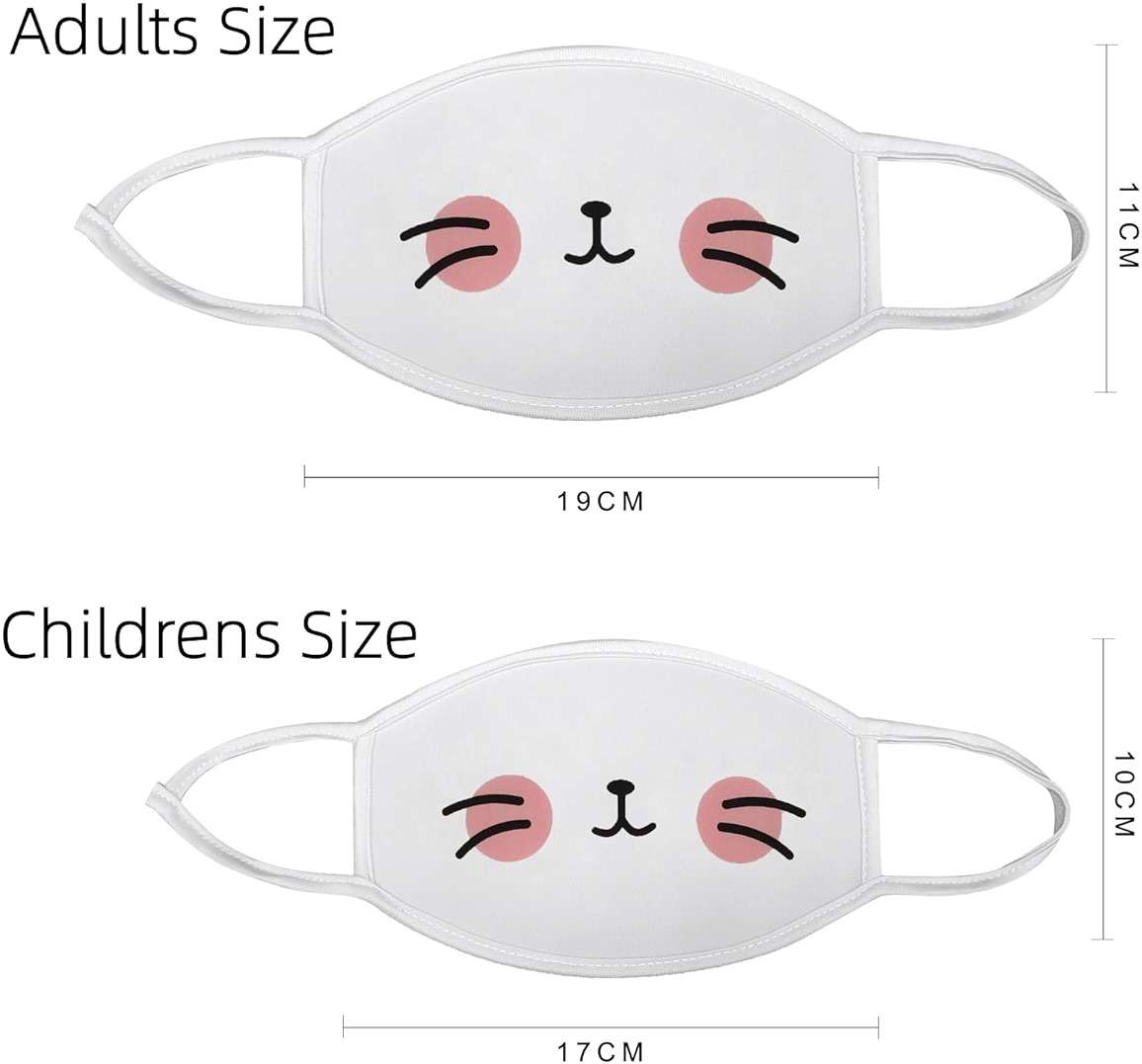Jilneed Kawaii Face Mask Women Reusable Japanese Cartoon Cat Face Mouth Mask Halloween Cosplay Goth Washable Cloth Masks - Image 2