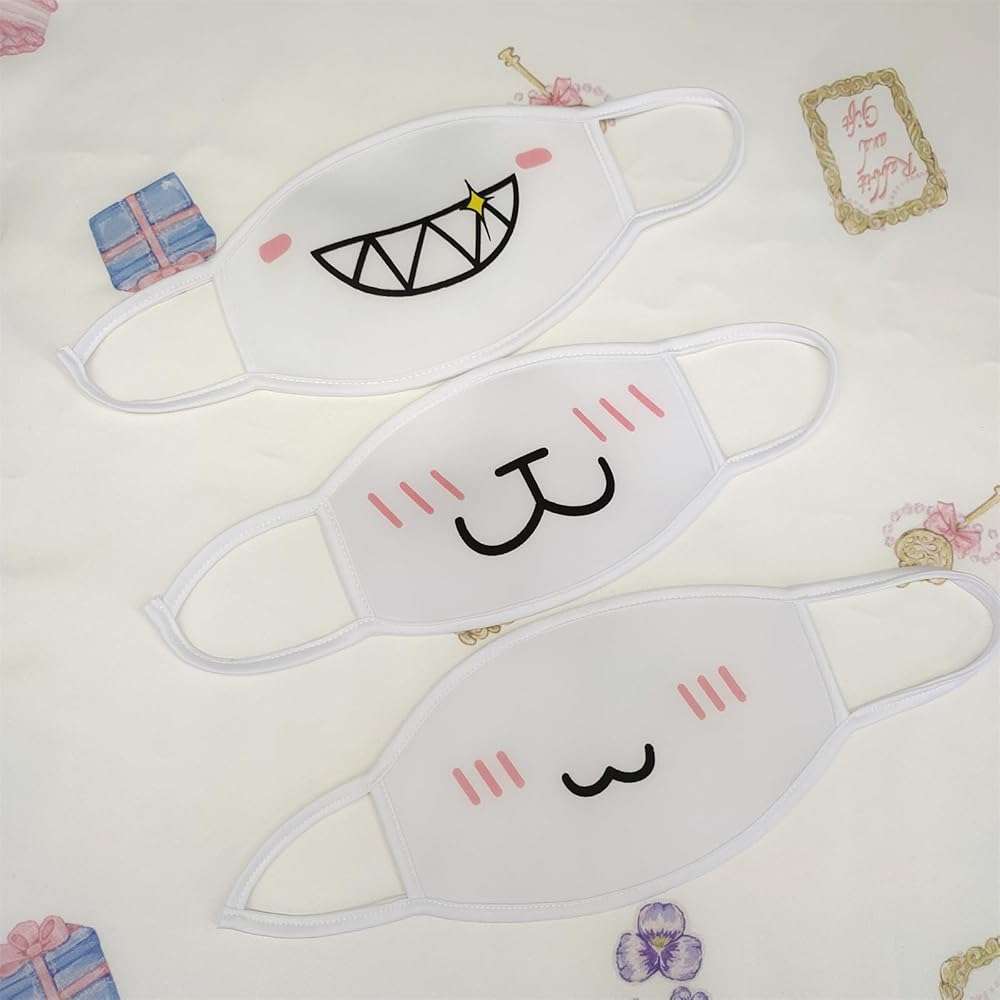 Jilneed Kawaii Face Mask Women Reusable Japanese Cartoon Cat Face Mouth Mask Halloween Cosplay Goth Washable Cloth Masks - Image 7