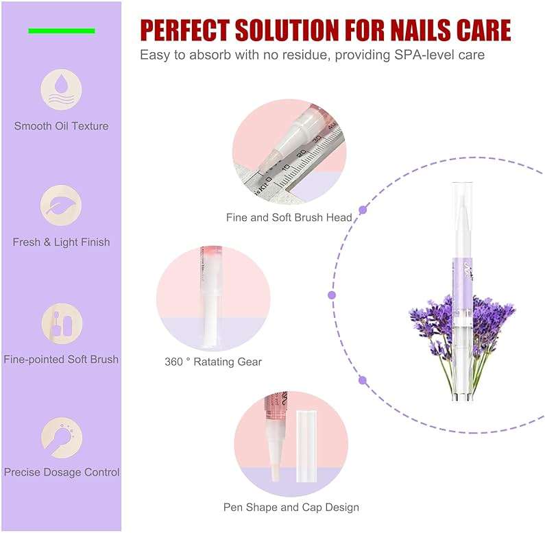 15 PCS Cuticle Oil for Nails, GRUNIL Cuticle Oil Pen for Nail Growth Treatment, Nail Strengthener for Thin Nails and Growth Nail Oil Home Nail Care Kit Pedicure Supplies Manicure Tools - Image 5
