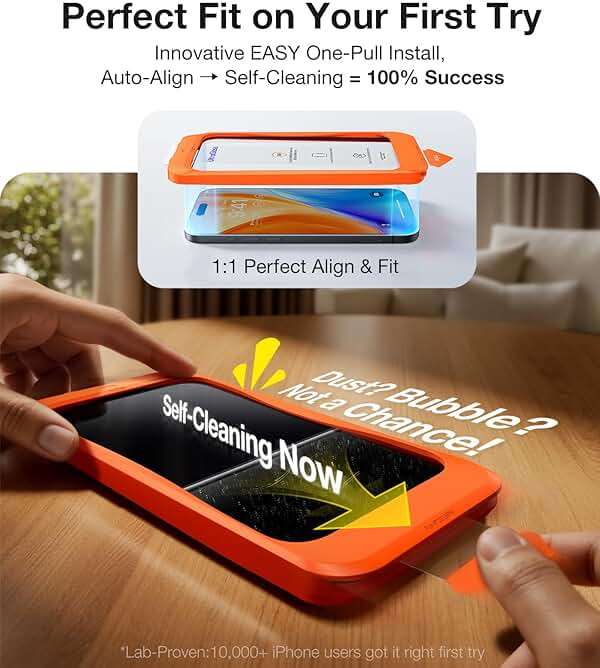 UltraGlass TOP 9H+ Armor for iPhone 15 Pro Max Screen Protector [NO.1 Military Grade Shatterproof] Screen Protector 15 Pro Max Tempered Glass [Longest Durable] Full Coverage, 2 Pack - Image 6