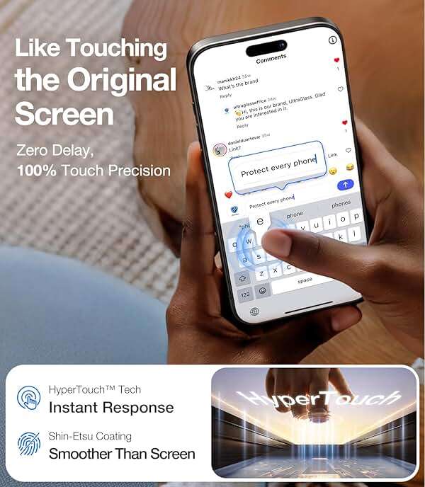 UltraGlass TOP 9H+ Armor for iPhone 15 Pro Max Screen Protector [NO.1 Military Grade Shatterproof] Screen Protector 15 Pro Max Tempered Glass [Longest Durable] Full Coverage, 2 Pack - Image 7