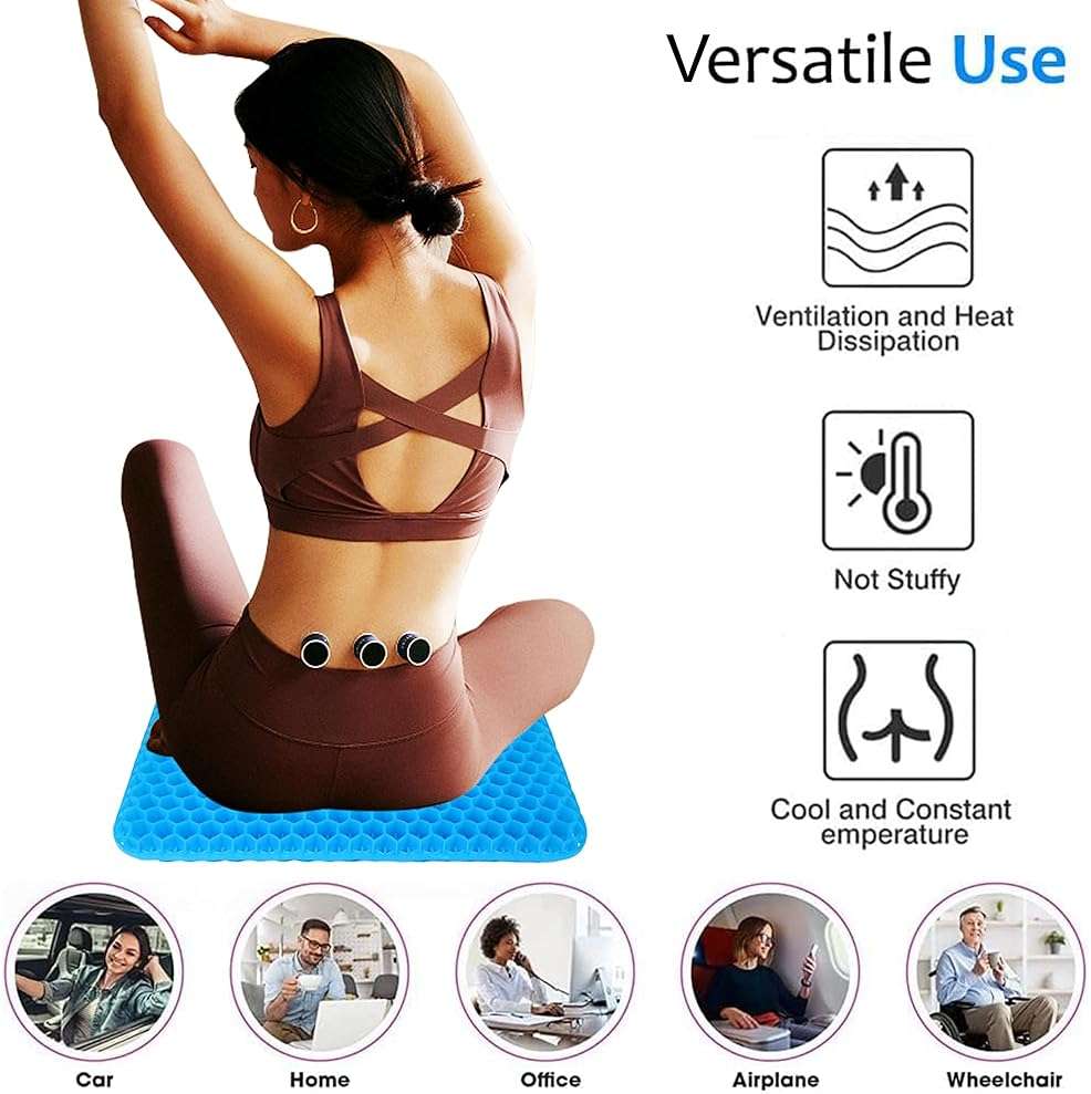Yimiyaa Gel Seat Cushion, Double Thick Egg Gel Cushion for Pressure Pain Relief, Breathable Wheelchair Cushion Chair Pads for Car Seat Office Chair Blue - Image 7