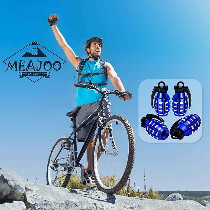 MEAJOO 4 PCS Tire Valve Stem Caps, Aluminium Alloy Tire Valve Stem Covers Universal for Cars,Trucks, SUV, Motorcycles, Bike and Bicycles (Blue) - Image 4