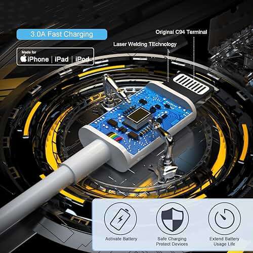 iPhone 11 12 13 14 Fast Charger,[MFi Certified] 2Pack 20W iPhone Charger Fast Block with 10FT USB-C to Lightning Cord for iPhone14 13 12 11 Xs Xr X 8 - Image 9