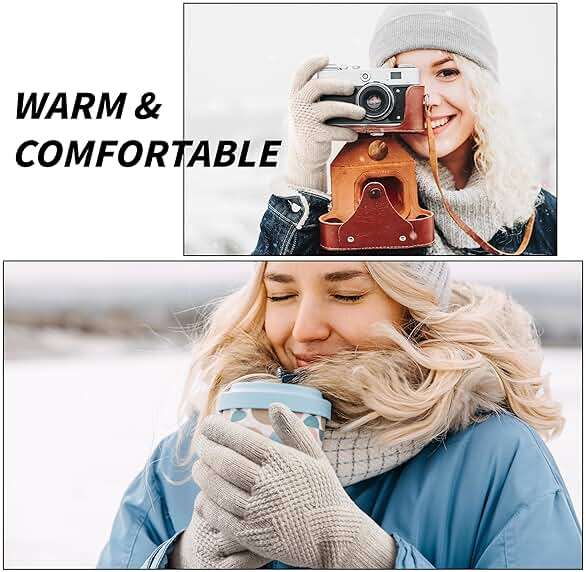 Trifabricy Winter Gloves for Women - Warm Soft Fleece Lined Winter Gloves, Touchscreen Elastic Cuff Knit Womens Winter Gloves - Image 2