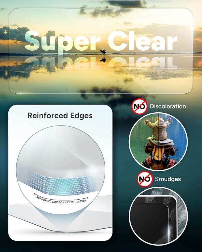 ZAGG Glass+ Screen Protector for iPhone 15 Pro Max - 3X Stronger with Reinforced Edges, Scratch & Smudge-Resistant Surface, InvisibleShield, Easy to Install - Image 3