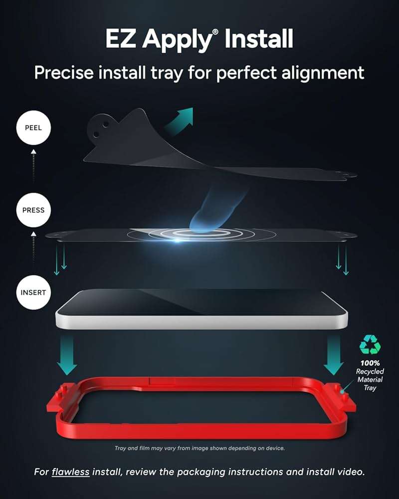 ZAGG Glass+ Screen Protector for iPhone 15 Pro Max - 3X Stronger with Reinforced Edges, Scratch & Smudge-Resistant Surface, InvisibleShield, Easy to Install - Image 5