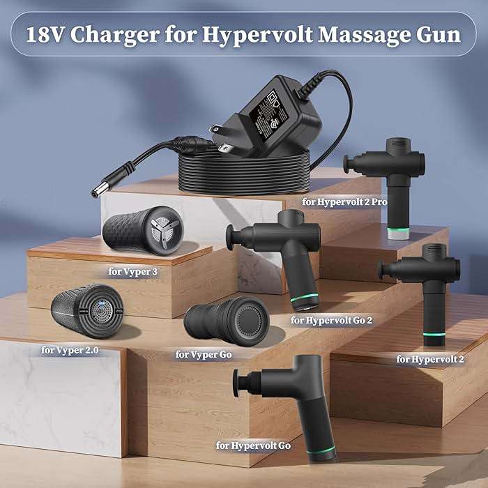 DONYOIE 18V Charger for Hypervolt 2/2 Pro/Go 2 Power Cord for Hyperice 2/2 Pro Massage Gun AC Adapter for Vyper 3/2 / Go DC Adaptor Supply - Image 4