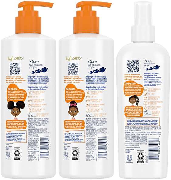 Dove Kids Shampoo & Conditioner Set with Shea Butter & Coconut Oil + 2-in-1 Detangler Spray, “Hair Love” Wavy, Coily, Curly Hair Products for Kids - Image 2