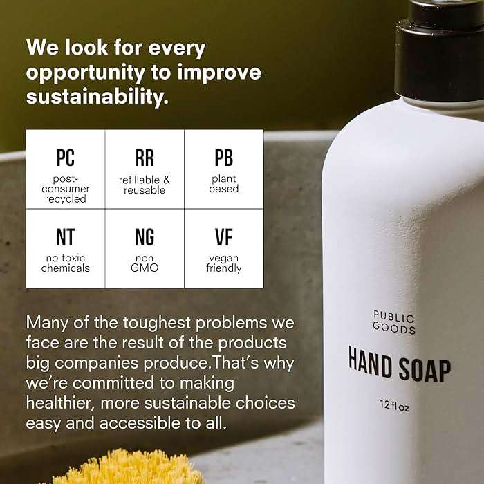 Public Goods Hand Soap | Cleansing Soap for Kitchen & Bathroom | Made with Natural Essential Oils | Paraben & Sulfate Free | Vegan Friendly | Made in Canada | 12 Fl Oz Bottle with Dispenser Pump - Image 5