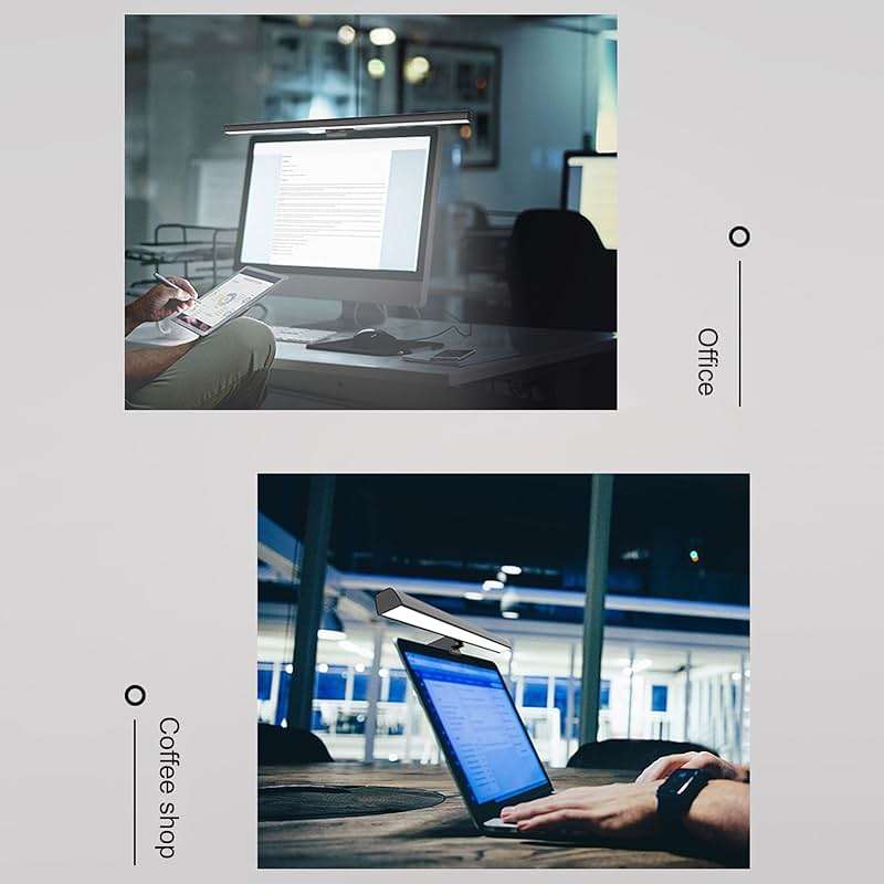 Computer Monitor Lamp, LED Screen Light Bar for Eye Caring, Stepless Dimmable, Touch Control, Office Monitor Light (White) - Image 2