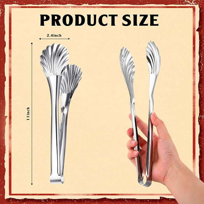 Uiifan 8 Pcs 11inch Stainless Steel Kitchen Tongs, Buffet Salad Serving Tongs Bulk, High Heat Resistant Clips for Cooking, Kitchen and BBQ Utility Tong, Dishwasher - Image 3