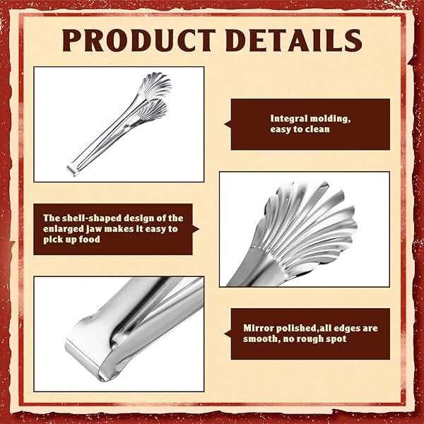 Uiifan 8 Pcs 11inch Stainless Steel Kitchen Tongs, Buffet Salad Serving Tongs Bulk, High Heat Resistant Clips for Cooking, Kitchen and BBQ Utility Tong, Dishwasher - Image 4