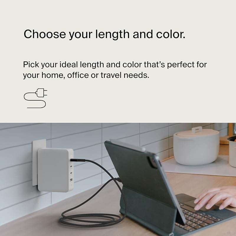Belkin USB C to USB C Cable, 6.6ft, 240W - Type C Charger, iPhone Charger Cord, Fast Charging for iPhone 16, Galaxy S25, Pixel 9, MacBook, Chromebook, iPad Pro, Switch Steam Deck - Black - Image 6