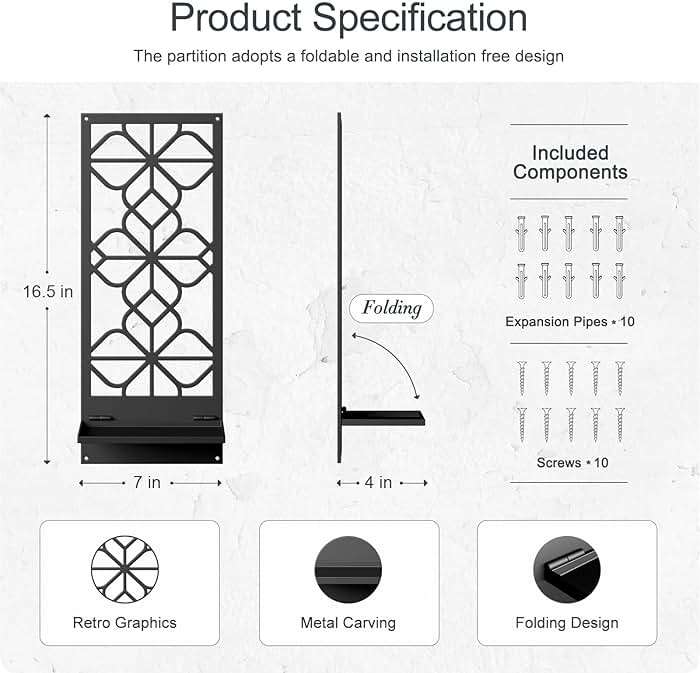 Black Metal Wall Candle Holder Set of 2, Boho Vintage Farmhouse Bathroom Wall Art, 3D Rustic Aesthetic Line Decor for Entryway, Hallway, Bedroom, Office, Living Room - Meaningful Gift (16.5 x 7 in) - Image 2