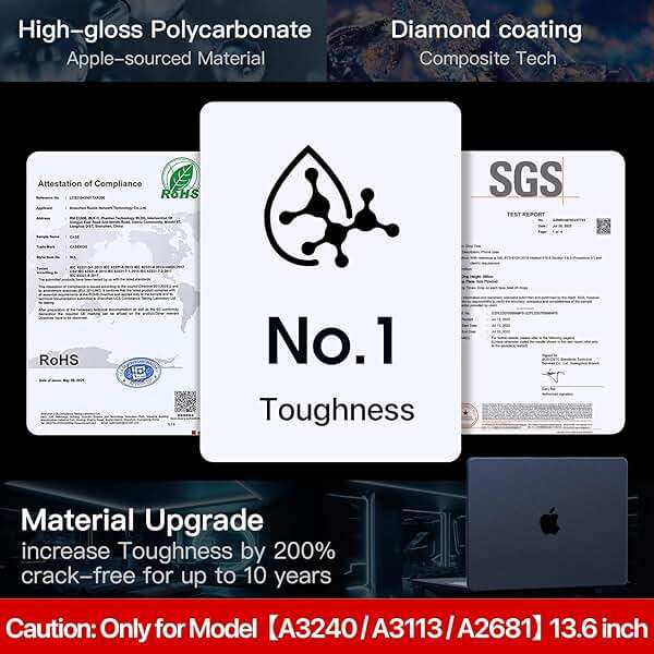 Soonjet for MacBook Air 13 inch Case, M5 M4 M3 M2, 2022-2026 A3449 A3240 A3113 A2681, Color Matched, Snap-On Design, Fingerprint & Scratch Resistant, Hard Shell Protective Matte Cover for Mac Air 13.6 - Image 9