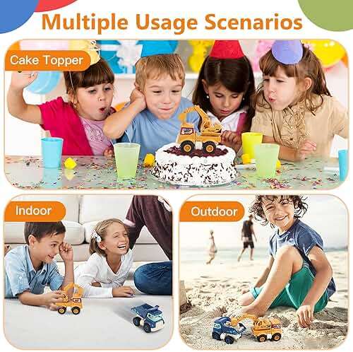Olbyefly Construction Toys for 2 3 4 5 Years Old Boys Girls Kids Toddlers, Sandbox Excavator Toy Construction Truck Toys Vehicles Dump Crane Cement Mixer Truck, Christmas Birthday Gifts - Image 4