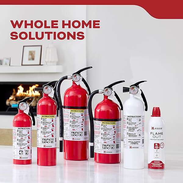 Kidde Basic 5 Fire Extinguisher for Home and Residential, 5-B:C, Very Small Flammable Liquids & Electrical Fires, 2 lbs. Dry Chemical, FA5G - Image 13