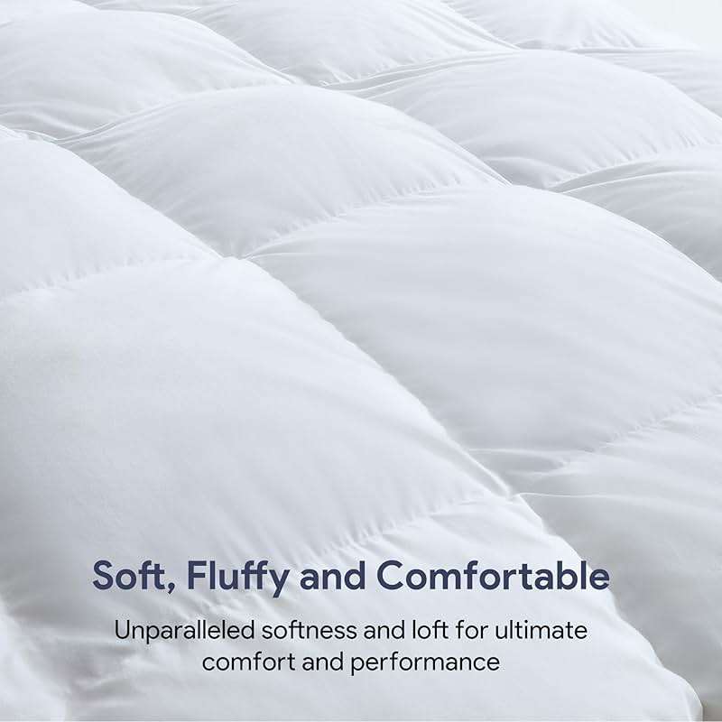 Maple&Stone Feather Down Comforter Queen Size All Season White Down Duvet Insert Ultra Soft 100% Cotton Cover Fluffy Queen Comforter 90 x 90 Inches - Image 4