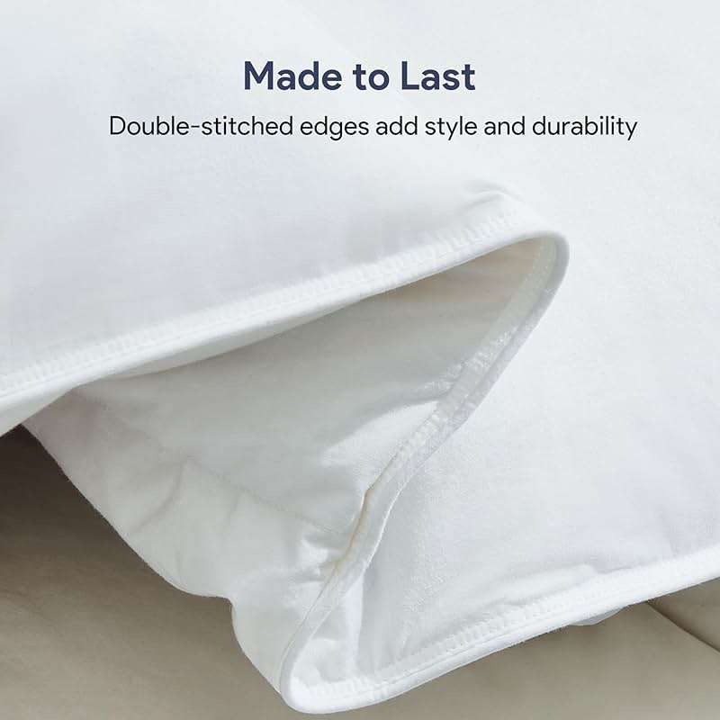 Maple&Stone Feather Down Comforter Queen Size All Season White Down Duvet Insert Ultra Soft 100% Cotton Cover Fluffy Queen Comforter 90 x 90 Inches - Image 5