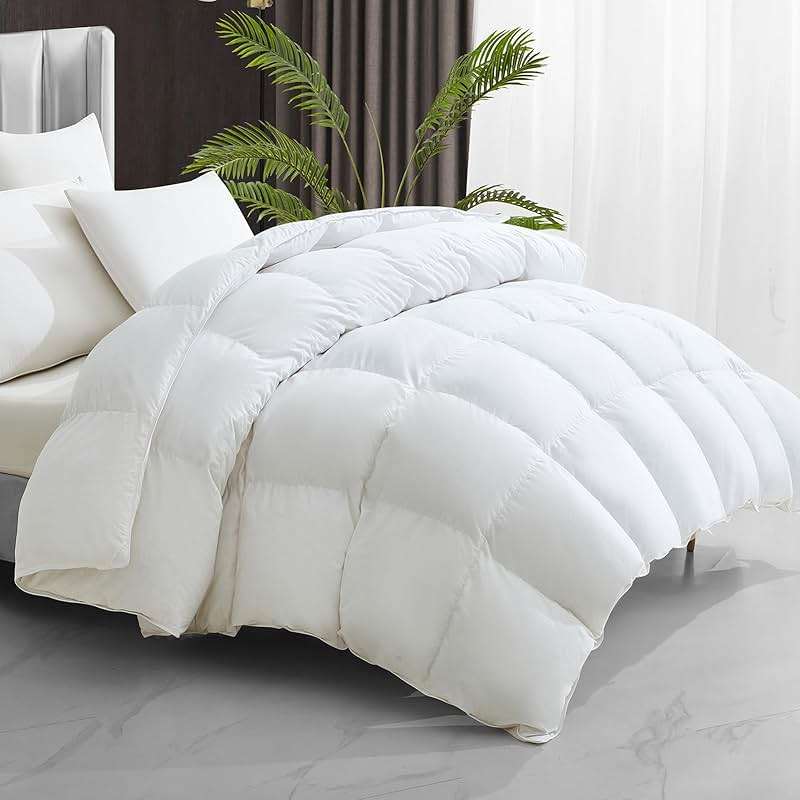 Maple&Stone Feather Down Comforter Queen Size All Season White Down Duvet Insert Ultra Soft 100% Cotton Cover Fluffy Queen Comforter 90 x 90 Inches - Image 7