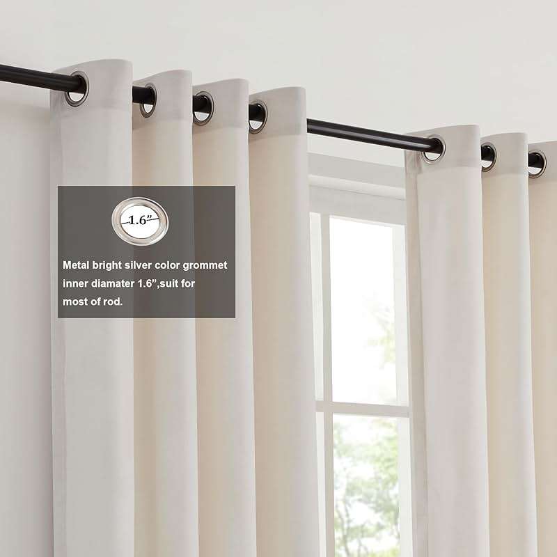 Cream Ivory Gold Velvet Curtains 84 inch Color Block Luxury Elegant Modern Living Room Curtain Light Blocking Thermal Insulated Soundproof Room Darkening Energy Saving Drapes for Bedroom Set of 2 - Image 3