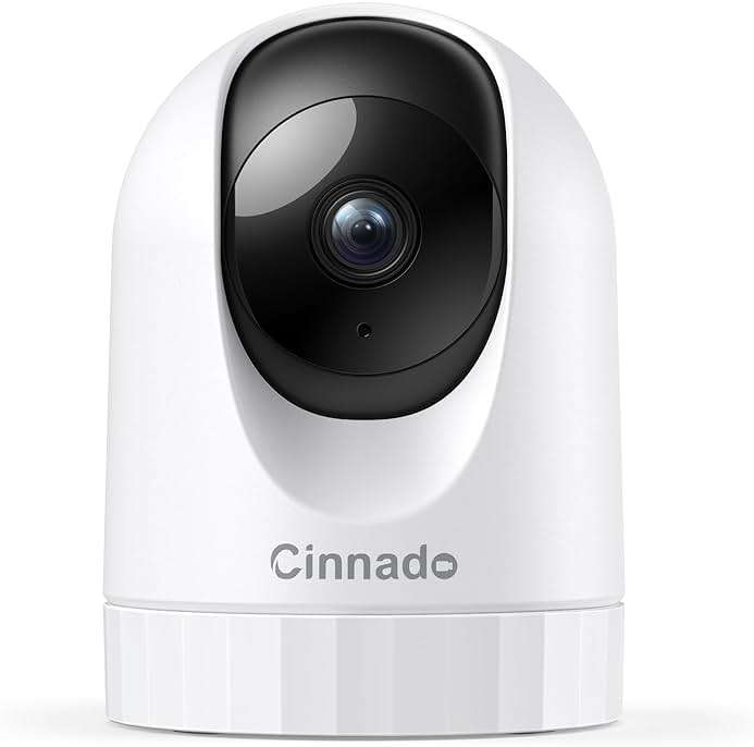 Cinnado Security Camera Indoor-2K 360° WiFi Cameras for Home Security，Pet/Dog/Baby Camera with Phone app, 2-Way Audio, Night Vision, 24/7 SD Card Storage, Works with Alexa & Google Home (2.4Ghz)-D1 - Image 1