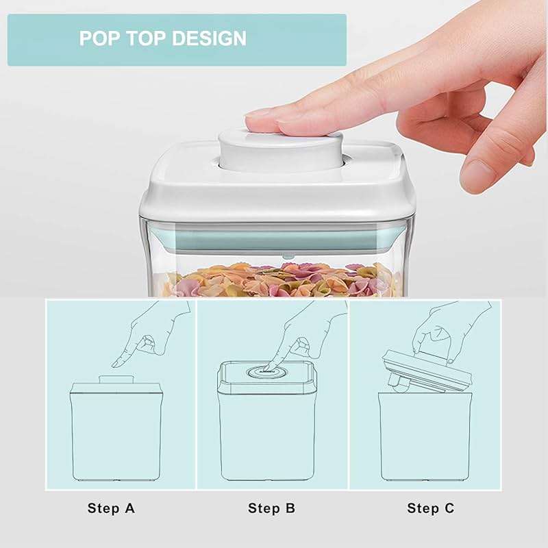Cozey Daily Pop Containers with Lids - Stackable Airtight Food Storage, Kitchen Pantry Storage Containers for Snacks Candy Salt Herbs Spices BPA-Free (12PCS (1.2 + 2.0 + 2.7 + 3.3 Qt) * 3) - Image 3