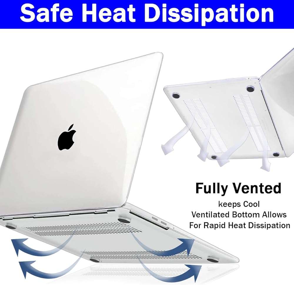 GVTECH Case for MacBook Air 15 inch, Crystal Clear Case 2026 2025 2024 2023 M5 A3448 M4 A3241 M3 A3114 M2 A2941 Chip with Liquid Retina Display, Plastic Hard Shell, Keyboard Cover, Screen Protector - Image 4