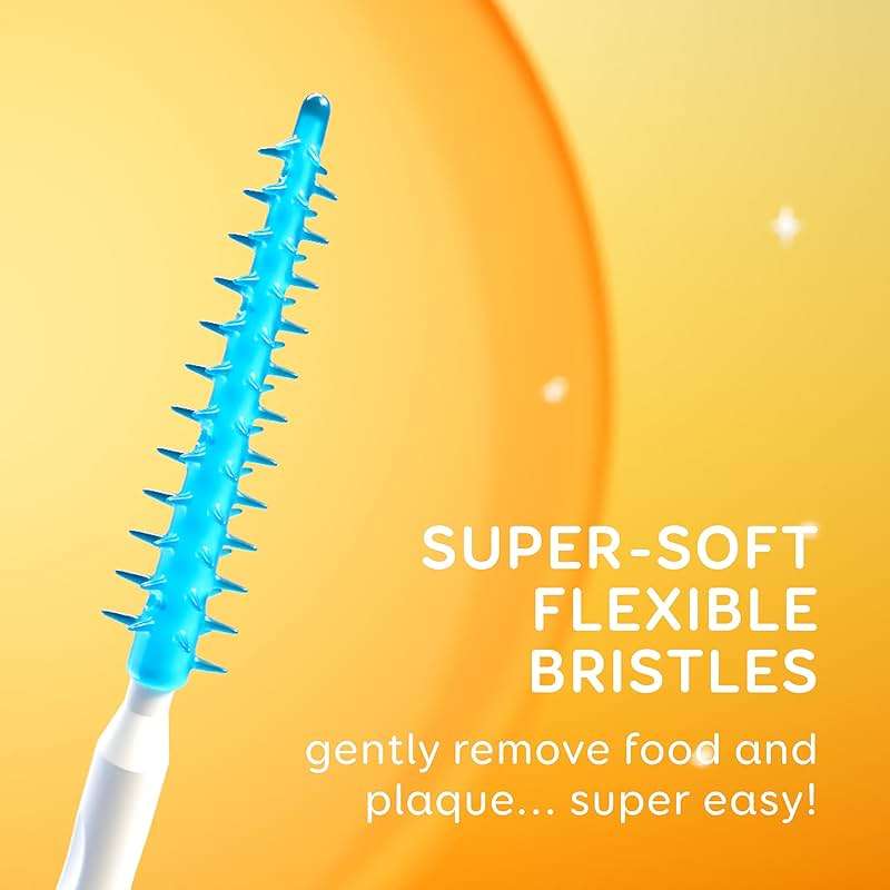 GRIN Softstx, Gentle Dental Picks, 90 Count, Soft Flexible Bristles, Textured Plaque Removing Toothpick, Minty Flavor, for Between Teeth, Refillable Hygienic Case, for Braces, Bridges, and Implants - Image 4