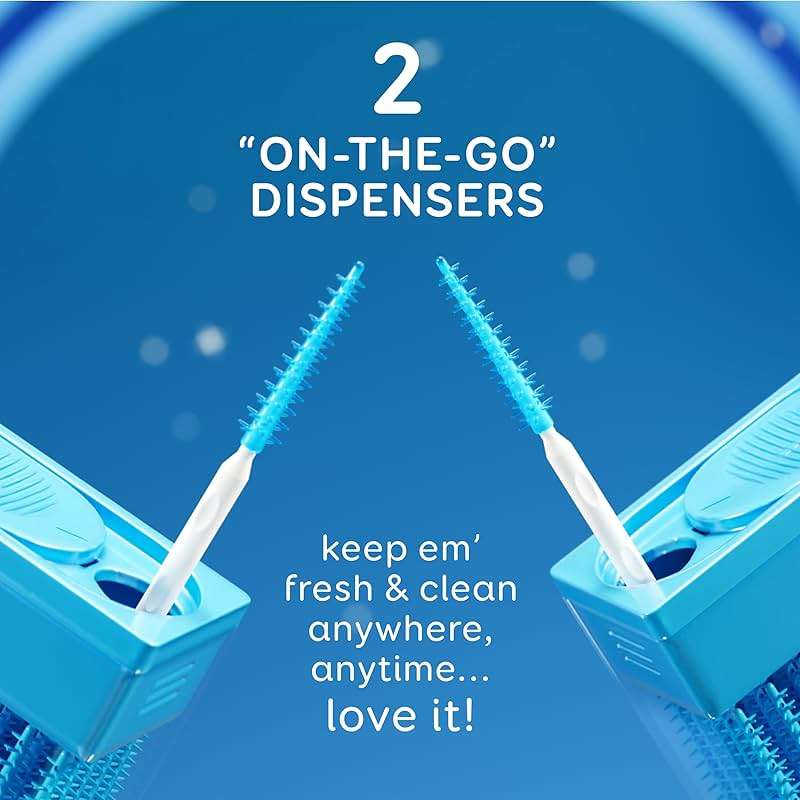 GRIN Softstx, Gentle Dental Picks, 90 Count, Soft Flexible Bristles, Textured Plaque Removing Toothpick, Minty Flavor, for Between Teeth, Refillable Hygienic Case, for Braces, Bridges, and Implants - Image 7