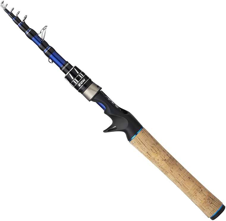 EOW XPEDITE PRO Portable Telescopic Casting and Spinning Fishing Rods, 24T Carbon Blanks & Solid Carbon Tip, Cork Handle, Travel Rod, Short Collapsible Rods - Image 1