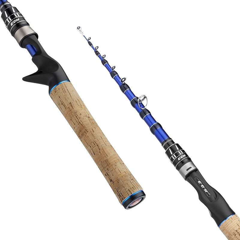 EOW XPEDITE PRO Portable Telescopic Casting and Spinning Fishing Rods, 24T Carbon Blanks & Solid Carbon Tip, Cork Handle, Travel Rod, Short Collapsible Rods - Image 6