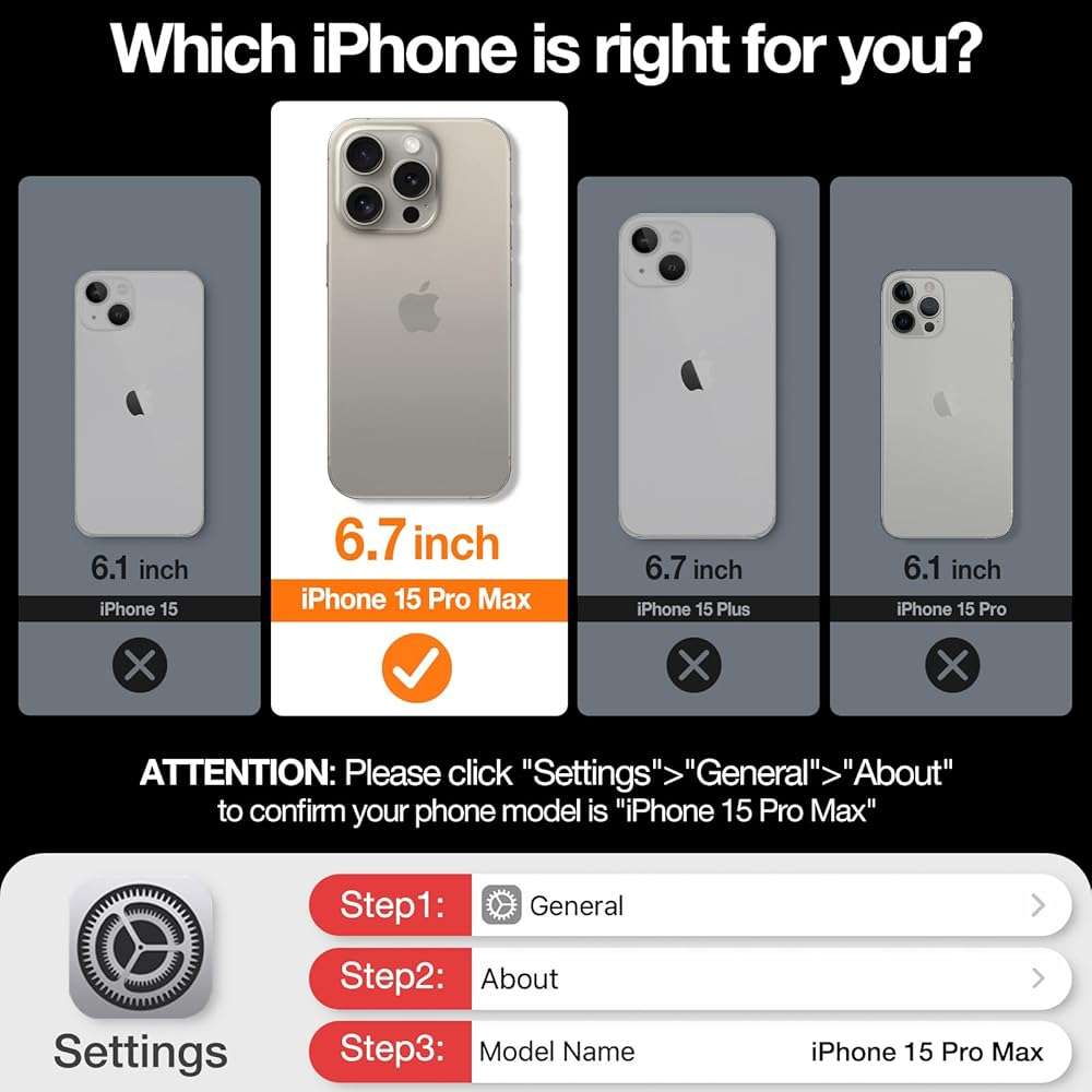 TORRAS Magnetic Slim-Fit for iPhone 15 Pro Max Case, Ultra-Thin 15 ProMax Phone Case Compatible with MagSafe, Lightweight Anti-Scratch Matte Hard iPhone 15 ProMax Case 6.7 inch OriginFit, Black - Image 7