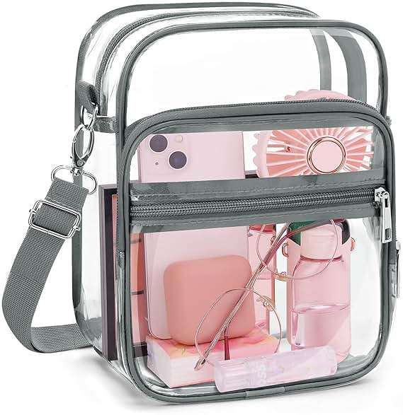 Blvornl Clear Crossbody Bag with Adjustable Shoulder Strap, Stadium Approved PVC Purse Bag, Messenger Bag - Image 1