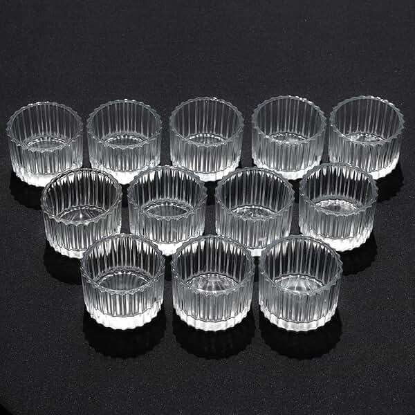 VOHO 36pcs Christmas Tea Lights Candle Holder, Clear Tealight Candle Holder for Gifts, Ribbed Glass Votive Candle Holders Centerpiece Table Decorations(2'' x 1.4'') - Image 4
