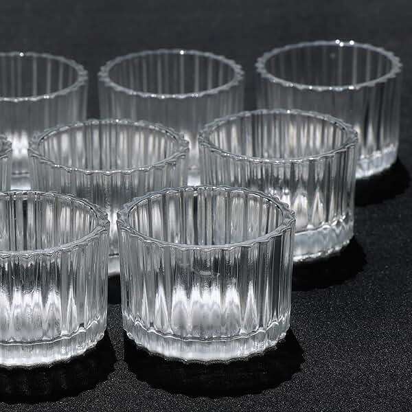 VOHO 36pcs Christmas Tea Lights Candle Holder, Clear Tealight Candle Holder for Gifts, Ribbed Glass Votive Candle Holders Centerpiece Table Decorations(2'' x 1.4'') - Image 7