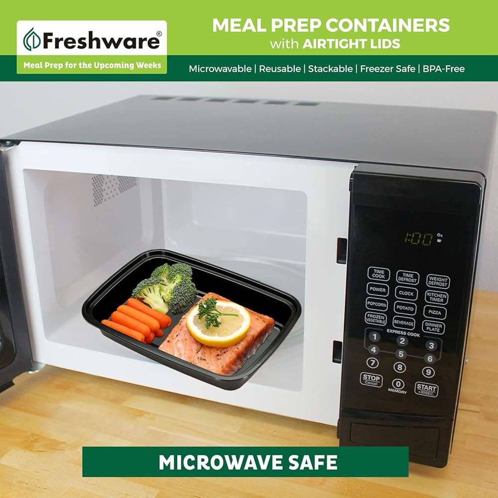 Freshware Meal Prep Containers [50 Pack] 1 Compartment with Lids, Food Storage Containers, Bento Box, BPA Free, Stackable, Microwave/Dishwasher/Freezer Safe (24 oz) - Image 6