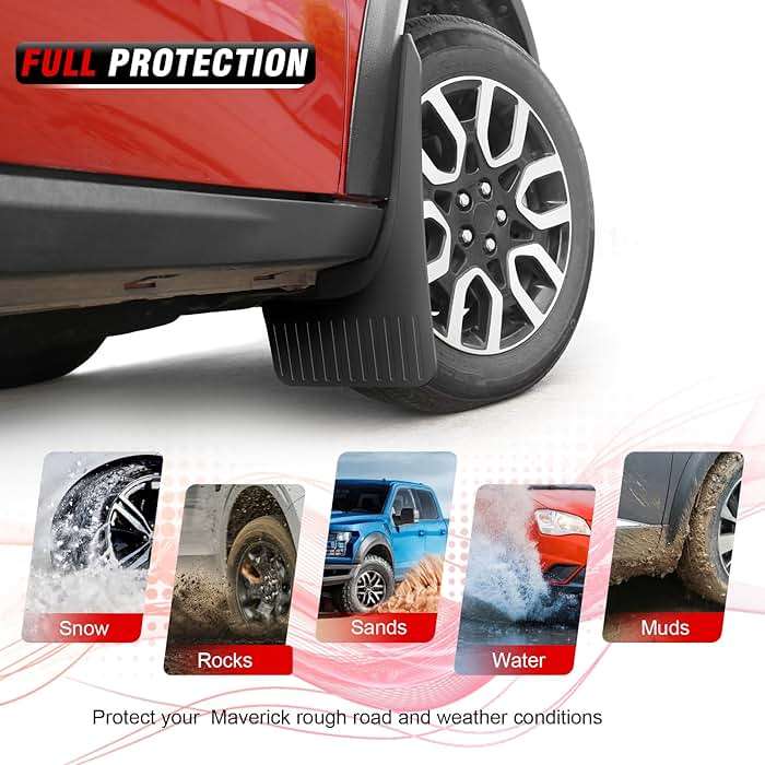 Mabett Mud Flaps for Ford Maverick 2026 2022-2025 Accessories, Flexible Material, All-Weather Fender Front & Rear Mud Guards Splash 4PCS（Not Fit Lobo Model） - Image 6
