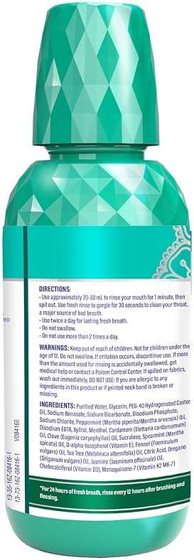 GuruNanda Oral Rinse Fresh Breath Mouthwash, ADA-Accepted Alcohol-Free Mouthwash, 7 Essential Oils & Vitamins, SLS & Flouride-Free, Wild Mint, 16 Oz - Image 9