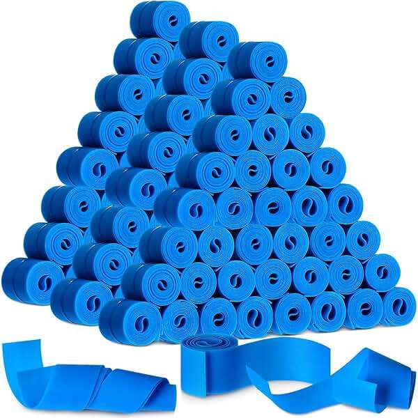 Timgle 500 Pack Disposable Tourniquet First Aid Elastic Tourniquets Bulk Latex Free Blue Medical Hemostatic Bandages Nursing Supplies Essentials for Outdoor Sport - Image 1