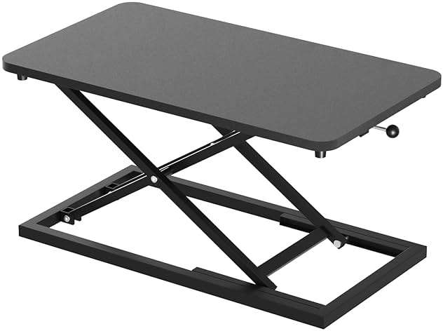 Decoholic Single 24 inch Scissors Lift Keyboard and Mouse Riser, Height Adjustable Standing Desk Converter for Ergonomic Sit Stand Workstations，suitable to hold large/small items (24inch, Black) - Image 1