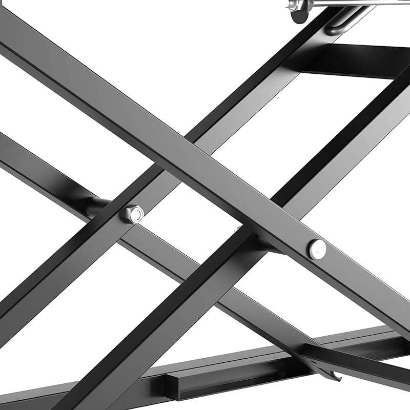 Decoholic Single 24 inch Scissors Lift Keyboard and Mouse Riser, Height Adjustable Standing Desk Converter for Ergonomic Sit Stand Workstations，suitable to hold large/small items (24inch, Black) - Image 8