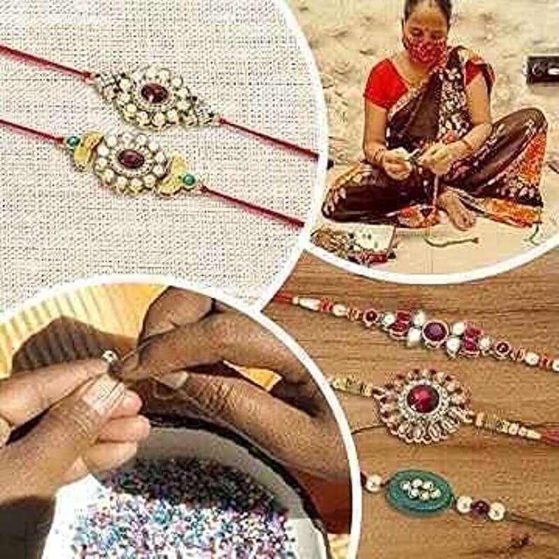 I Jewels Rakhi + Lumba Combo – Traditional RakshaBandhan Set For (Men & Women) - Image 4