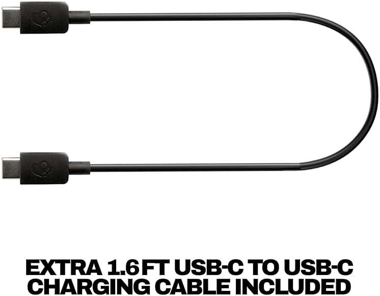 Skullcandy Crusher Evo Wireless Bluetooth Headphones with Extra USB-C Charging Cable, Multi-Sensory Bass, Noise Isolating Over-Ear Fit, 40 Hours Battery, Microphone for iPhone Android - True Black - Image 2