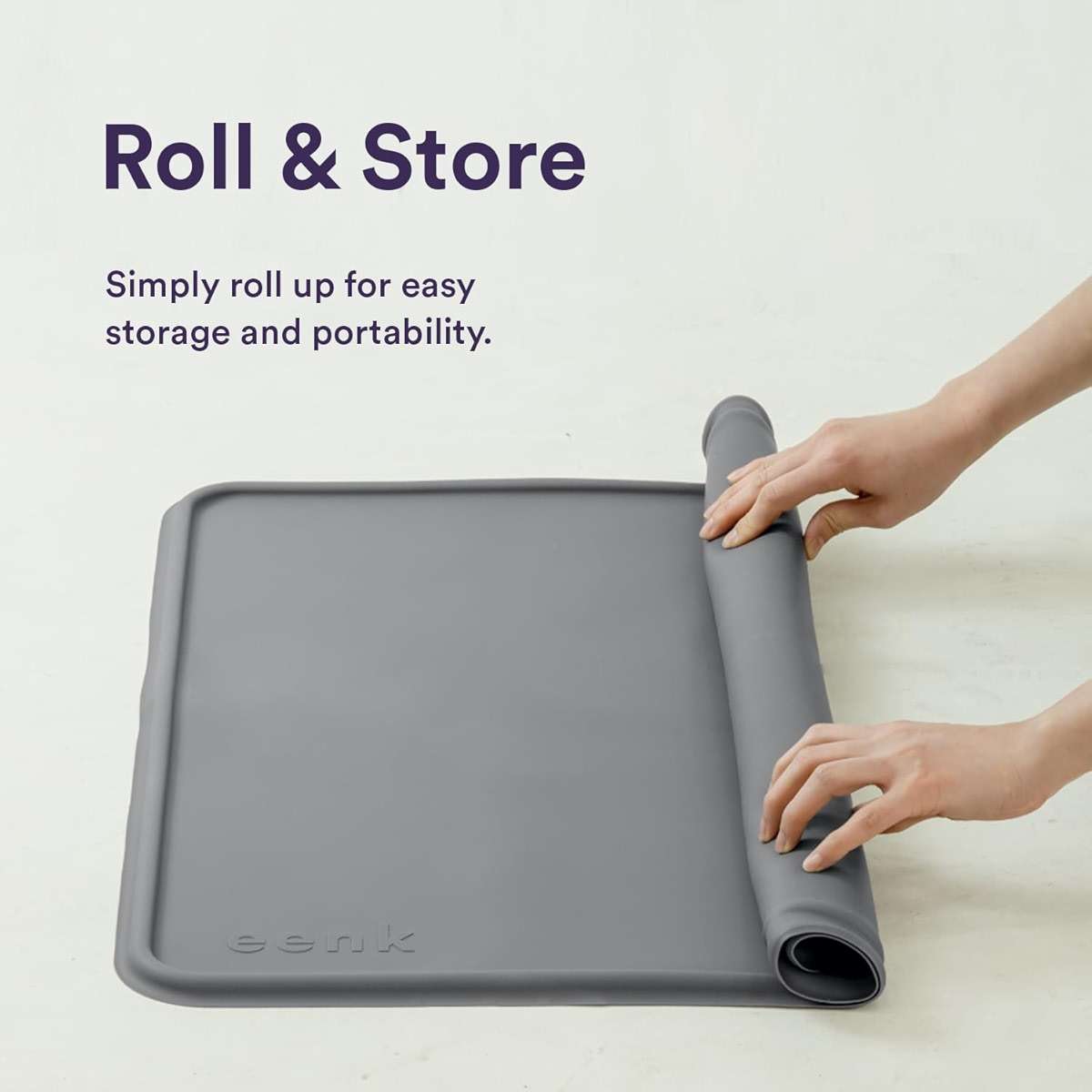 Pee Pad Tray Holder for Dogs - Fits Up to 25 x 25 in. Square Potty Training Pads No Spill Raised Lip High Edge Silicone Mat, Extra Thick and Non-Slip for Indoor Floor Protection (Large, Grey) | eenk - Image 5