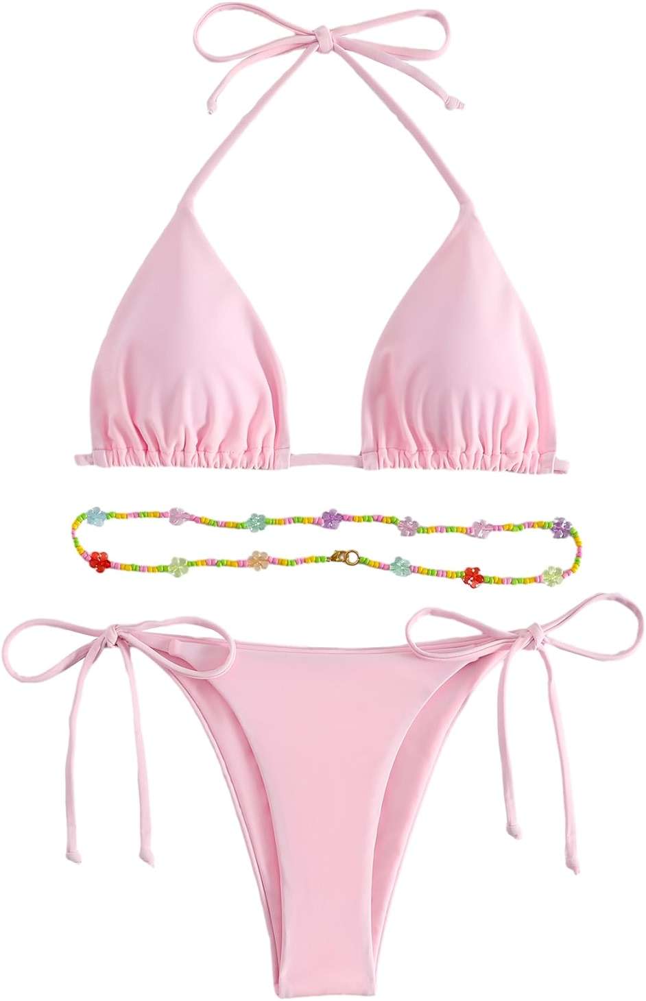 SHENHE Women's 2 Piece Sexy Bikini Sets Halter Tie Side Triangle Swimsuits - Image 1