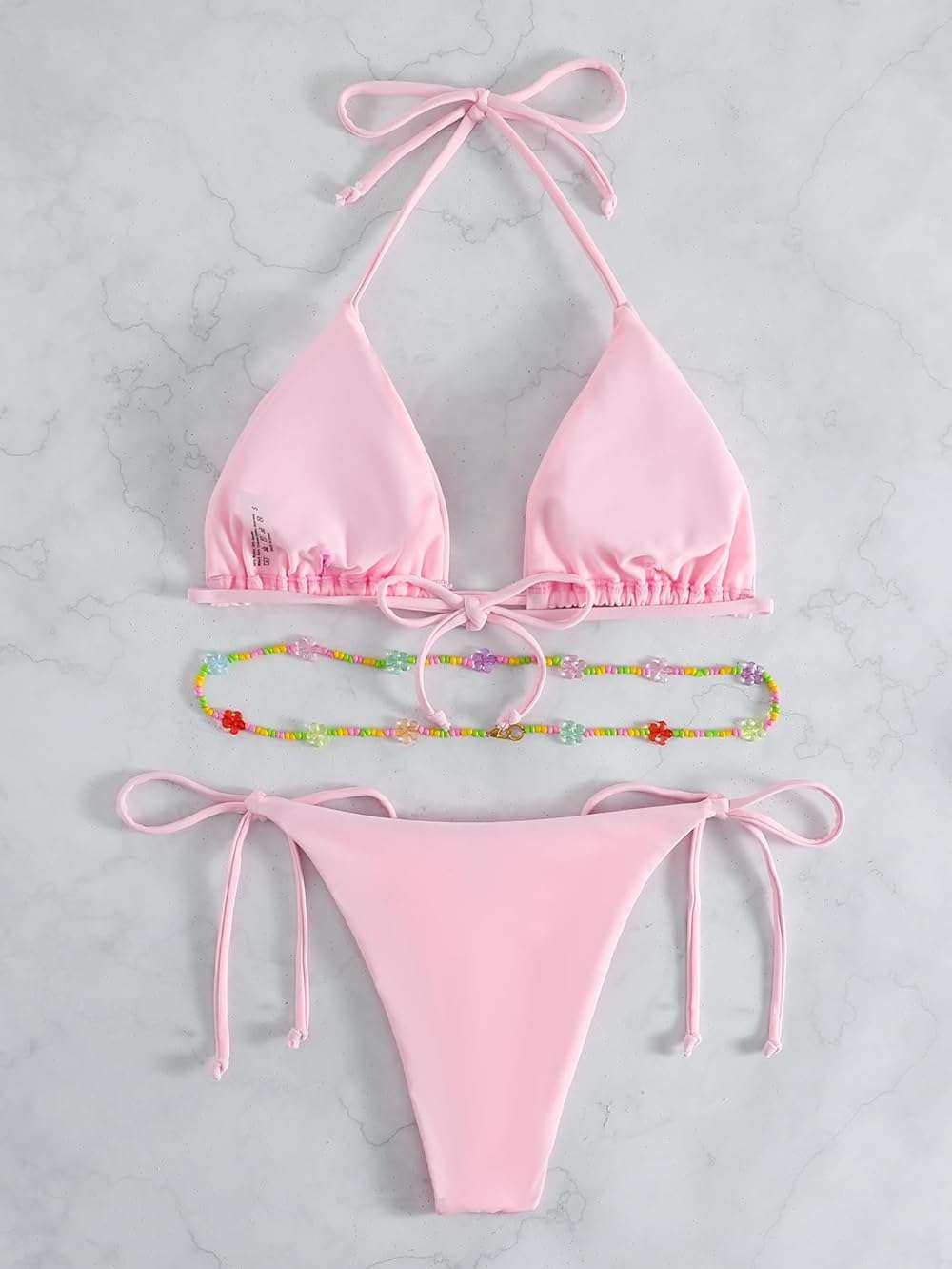 SHENHE Women's 2 Piece Sexy Bikini Sets Halter Tie Side Triangle Swimsuits - Image 4